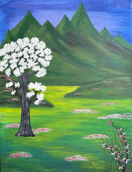 De gröna bergen – Acrylic by Ann-Christin (Acmpainting) Martinsson
