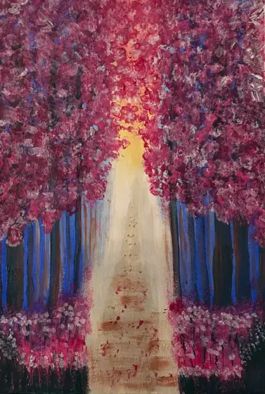 Körsbärsstigen - Akryl af Ann-Christin (Acmpainting) Martinsson