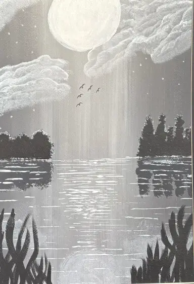 Skuggor i vattnet – Acrylic by Ann-Christin (Acmpainting) Martinsson