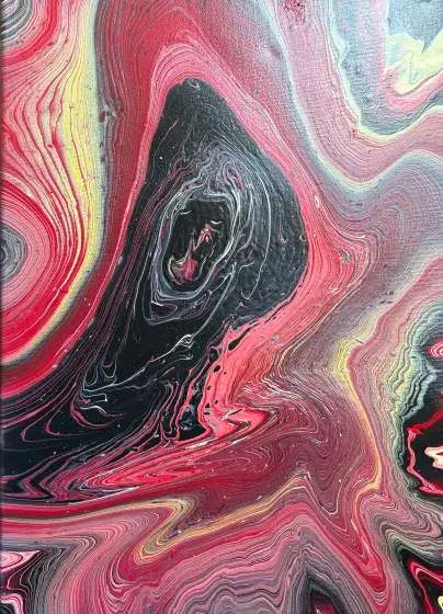 Sovande vulkan - Acryl door Ann-Christin (Acmpainting) Martinsson