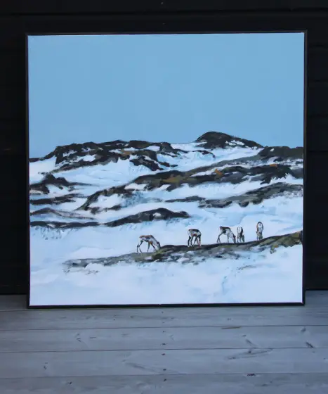 Renar i fjällen - Acryl door Jesica Selberg