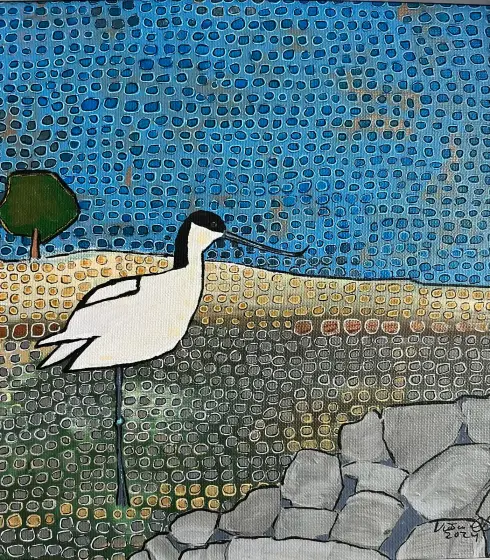 Skärfläcka vid strandviken - Acryl door Vivianne Otsa