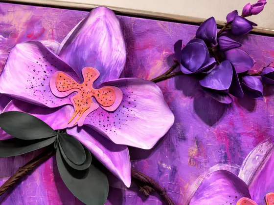 Orchid Reverie – Original 3D Floral Triptych thumbnail 5